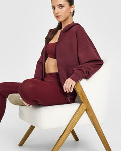 Sudadera con Capucha de Peso Medio para Mujer, de Madera de Palisandro, de Alta Demanda, Antiarrugas y Transpirable, Sudadera con Capucha Lisa para Gimnasio, con Cierre - Product Image 5