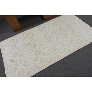 พรมตุรกีโบราณ3.6ft x 6.7ft สไตล์คลาสสิกขนสีขาวขนแกะสีขาวน้ำยางเย็บปะติดปะต่อกันสำหรับวัยรุ่นพื้นที่ขนาดใหญ่รูปสี่เหลี่ยมผืนผ้าการออกแบบห้องโถง - Product Image 2