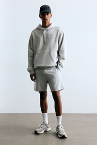 Sudadera con capucha gris claro de manga larga con hombros caídos para hombre, 100% algodón, alta calidad, ajuste holgado, bolsillo de canguro, personalizable, OEM, ODM, Invierno - Product Image 5