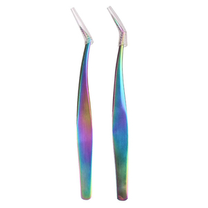 Fabricante profesional Pinzas de cejas de acero inoxidable Pinzas de extensión de pestañas puntiagudas curvas rectas - Product Image 2