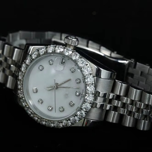 Haute qualité unisexe analogique diamant cadran montre élégant Hip Hop Style Unique en acier inoxydable bande cadran en verre résistant à l'eau - Product Image 2