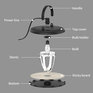 Piège à insectes électronique portable avec technologie d'attraction UV et plaque collante pour les puces, les acariens, les mouches, les moustiques - Product Image 6