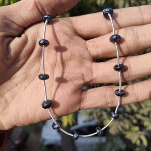 Collar de Plata de Ley 925 con Cuentas Redondas Lisas de Ónix Negro Clásico de 8 mm, Collar Elegante, Regalo de Boda para Mujer - Product Image 1