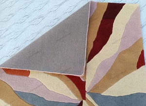 Alfombra con mechones afganos de diseño moderno, 100% lana fina, precio al por mayor, alfombra Floral con mechones a mano, Material de algodón de alta calidad - Product Image 4