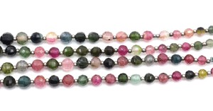 Cuentas Redondas de Turmalina Multicolor, Piedras Preciosas Naturales de Calidad AAA, Tamaño 4X6MM, 11 Pulgadas, Cuentas para Hacer Joyería - Product Image 3