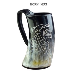 Taza de cuerno negro hecha a mano más vendida con asa, taza de cuerno de búfalo de estilo náutico pulido a la venta - Product Image 6