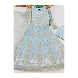 Vestidos de césped paquistaníes Salwar Kameez para mujer Algodón sedoso Shalwar Kameez Inspirado en la cultura de la India y Pakistán - Product Image 1
