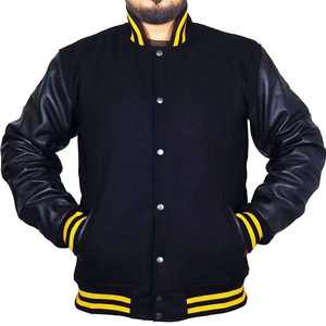 Chaqueta Varsity Oscura para Hombre, Unisex, Estilo Béisbol, con un Solo Botón, Impermeable, Tejida, Opción Personalizada en la Parte Delantera, Prenda Exterior Informal y Cálida - Product Image 1