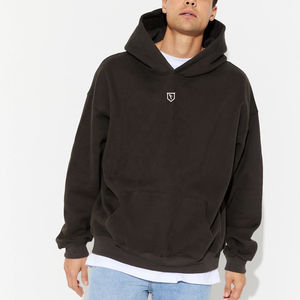 High Streetwear Men's Autumn Oversized <b>Black</b> Embossed Embroidered Custom 3D Foam Letters Puff Hoodie <b>Sweatshirt</b> - Product Image 3