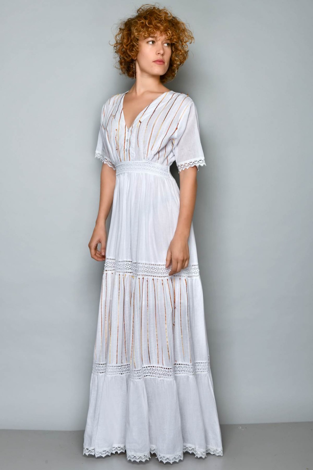 empire waist kaftan dress L I V D Plus Size Raffi Empire Waist Pocket Maxi Dress