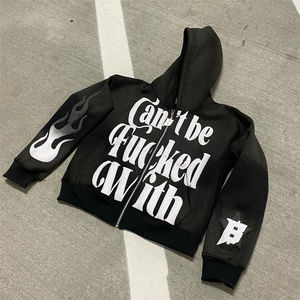 Sweat à capuche thermique unisexe en éponge française 100% coton de haute qualité personnalisé pour impression bouffante brodée à l'acide Style anti-rétrécissement automne - Product Image 1