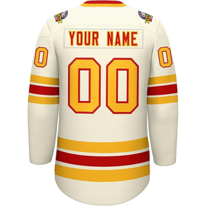 Maillots de hockey sur glace personnalisés avec logo, 100% polyester, manches longues, col en V, séchage rapide, respirant, antibactérien, sublimation personnalisée - Product Image 2