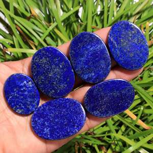 Lapislázuli natural piedra preciosa cabujón suelto azul real lapislázuli suave espalda plana pulido septiembre piedra de nacimiento para joyería - Product Image 6