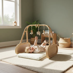 Gimnasio para bebés de estilo único, gimnasio de actividades para bebés recién nacidos, tapete de juego, gimnasio de ratán más vendido para bebés y niños - Product Image 6
