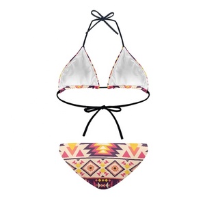 ชุดบิกินี่แบบ 2 ชิ้นสำหรับผู้หญิง พิมพ์ลายแบบซับลิเมชั่น สีและขนาดสั่งทำได้ แห้งเร็ว ระบายอากาศดี บริการ OEM ชุดชายหาด - Product Image 4