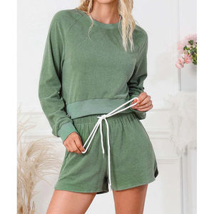 Custom logo Sportswear Unisex Sweatsuits <b>Women</b> and Men Sweatshirts and <b>Shorts</b> <b>Set</b> Sweatshirt <b>Short</b> <b>Sets</b> - Product Image 4