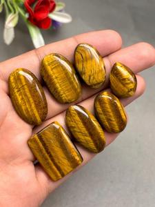 Haute qualité naturel oeil de tigre Cabochon mélange forme dos plat calibré pierres précieuses tailles disponibles en gros - Product Image 3