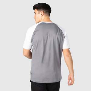 Camiseta Personalizada con Cuello Redondo, Manga Raglán, Logotipo Frontal, 100% Algodón, Ligera, Transpirable, Estilo Urbano para Hombres Fitness - Product Image 3