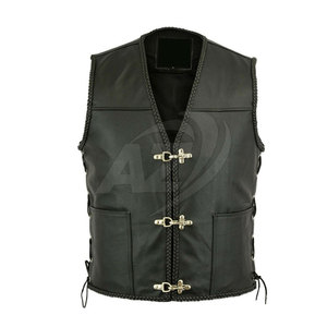 Gilet de moto sans manches sur mesure de haute qualité, en cuir respirant, à vendre, toutes saisons - Product Image 4