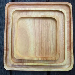 ถาดรองจานใส่ขนมและผลไม้สำหรับตกแต่งบนโต๊ะอาหารทรงสี่เหลี่ยมผืนผ้าทำจากไม้เนื้อแข็งแท้ธรรมชาติถาดเสิร์ฟกาแฟถาดเสิร์ฟสำหรับคาเฟ่ - Product Image 1