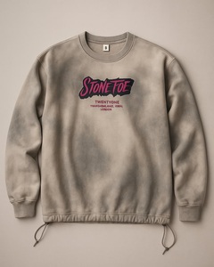 Jersey de lana de Algodón 100% con logotipo personalizado, sudadera pesada extragrande de 360 GSM, ropa de calle con letras bordadas, MOQ bajo a la moda - Product Image 5