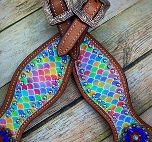 Meilleur prix pour la bride et la sangle de poitrail en cuir de cheval western, disponibles dans toutes les couleurs et tous les modèles, confort pour l'équitation - Product Image 2