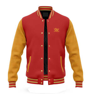 Veste Letterman à boutons couverts personnalisée Veste d'hiver Letterman légère au prix de gros - Product Image 1