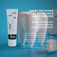 Dentifrice pour enfants TTO 50 ml sans fluorure, saveur fraise, huile de clou de girofle, xylitol, vitamine E, soin buccal doux et sûr pour les dents sensibles