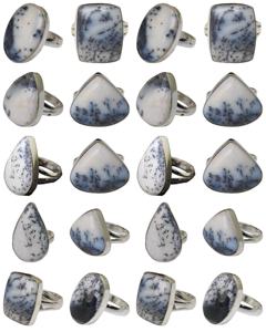 Dendrite Opal Gemstone <b>Statement</b> <b>Ring</b> 925 Sterling Silver Bulk Wholesale Jewelry for Party Occasions - Product Image 1