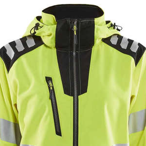 Otoño personalizado Hi Vis reflectante seguridad trabajo lona Zip-Up Sudadera con capucha para hombres transpirable ecológico chaqueta de manga larga - Product Image 5