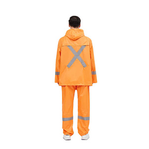 Venta al por mayor caliente impermeable transpirable ropa de lluvia abrigo impermeable de los hombres para la motocicleta traje de lluvia Rainsuits - Product Image 5