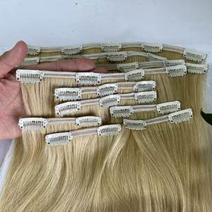 Factory Price Vietnamese <b>Hair</b> Seamless Clip <b>In</b> <b>Hair</b> <b>Extensions</b> Super Double Drawn Highlight Color <b>Hair</b> <b>Extensions</b> Clip <b>In</b> - Product Image 5