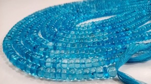 Cuentas Redondas Lisas de Topacio Azul Suizo Natural de 8 mm, Se Venden por Hebra de 8 Pulgadas de Largo, Cuentas de Piedras Preciosas - Product Image 3
