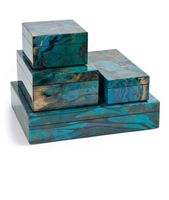 Lot de 2 Boîte à bijoux polyvalente Beau travail en résine Motif de pierre précieuse Travail Finition polie Quantité en vrac