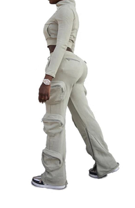 Customized Fitness Sports Color <b>Short</b> Zipper Stand Collar <b>Short</b> Top Trousers Suit Sweater Pants Pure Cotton Terry - Product Image 3