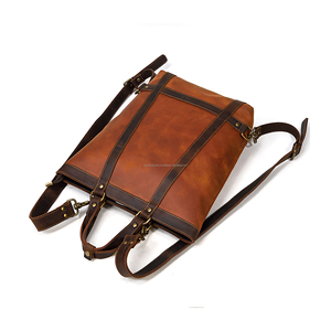 Mochila de Cuero Hecha a Mano Unisex con Logotipo Personalizado, Fundas Vintage para Portátil, Mochila de Viaje, Suministros para Fotografía de Fábrica - Product Image 1