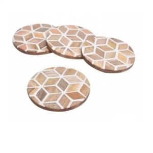 Ensemble de sous-verres en os incrusté de style traditionnel fait à la main pour les boissons, sous-verres de table de luxe faits à la main pour la décoration moderne de la maison - Product Image 6