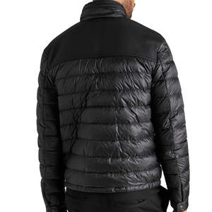 Veste imperméable tissée pour homme, col montant décontracté, fermeture éclair, coton matelassé, hiver, logo frontal, fournisseur en gros - Product Image 2