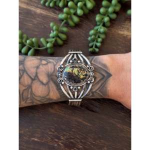 Jameson Hoskie Blackjack Turquoise & Sterling <b>Silver</b> Fashion <b>Cuff</b> <b>Bracelet</b> - Product Image 2