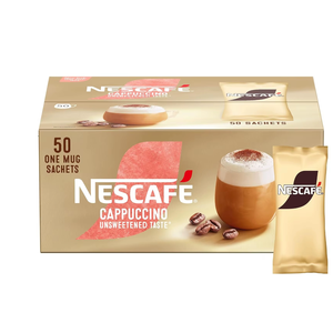 Nescafé Cappuccino Sabor Crema Neutra, Cafeína, Mezcla de Arábica de Primera Calidad, Café Instantáneo en Sobres - 50 x 14.2g - Product Image 1