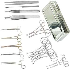 Nouveau kit de chirurgie vétérinaire manuel en acier, ensemble de stérilisation mineure, instruments chirurgicaux de base, pour l'élimination générale des ovaires, certifié CE - Product Image 3
