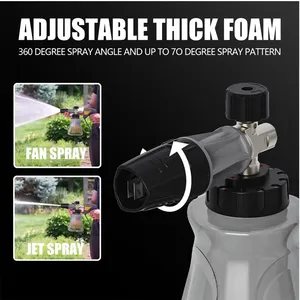 Pistolet à mousse électrique réglable, générateur <span class=keywords><strong>de</strong></span> mousse transparent, lance <span class=keywords><strong>de</strong></span> lavage haute pression, <span class=keywords><strong>buse</strong></span>, batterie 8000 mAh pour un nettoyage facile <span class=keywords><strong>de</strong></span> la voiture - Product Image 5