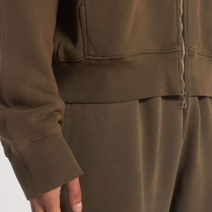 Sudadera con capucha extragrande de algodón 500 Gsm con estampado personalizado para hombre Sudadera con capucha básica sin cuerdas Heavyweight Fleece Terry Blank Full Zip up Hoodie - Product Image 5