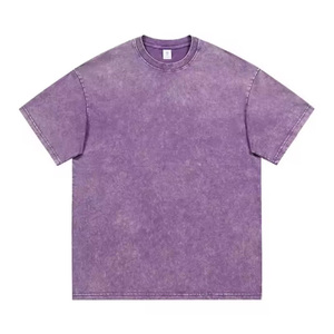 T-shirts en coton délavé à l'acide en gros 2026, surdimensionnés, vierges, logo imprimé personnalisé, 200 GSM, épaules tombantes, col rond - Product Image 5