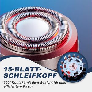 Mini rasoir électrique portable USB rechargeable pour hommes, rasoir rotatif à lame unique IPX7, rasoir de remplacement lavable de qualité allemande - Product Image 5