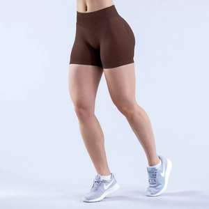 Cintura alta Transpirable Secado rápido Scrunch Butt Gym Fitness Leggings Pantalones cortos de yoga sin costuras con cierre de cintura elástica Patrón sólido - Product Image 6