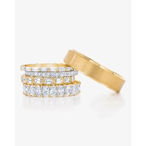 10K oro laboratorio cultivado diamante boda banda laboratorio diamante joyería Esmeralda corte diamante banda compromiso anillo eternidad Baguette banda - Product Image 6