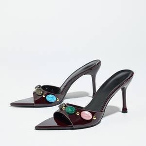 Chaussures de soirée à talons hauts pour femmes, sandales à talons aiguilles scintillantes, chaussures de mariage et de bal, chaussures à talons tendance pour femmes - Product Image 3