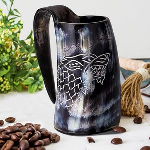 Mug en corne à boire viking naturel de haute qualité, mug de Noël personnalisé amusant pour la maison, l'hôtel, le restaurant et les fêtes - Product Image 3