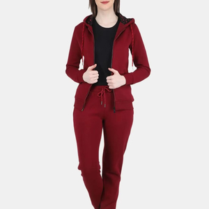 Survêtement en polyester et coton pour femmes de haute qualité, sur mesure, nouvelle arrivée 2025, survêtements à fermeture éclair pour femmes pour un usage décontracté - Product Image 3